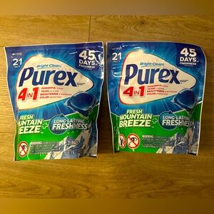NWT Bundle of 2 Purex 4-in-1 Laundry Pacs Fresh Mountain Breeze